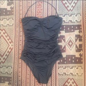 J Crew ruched bandeau swim suit
